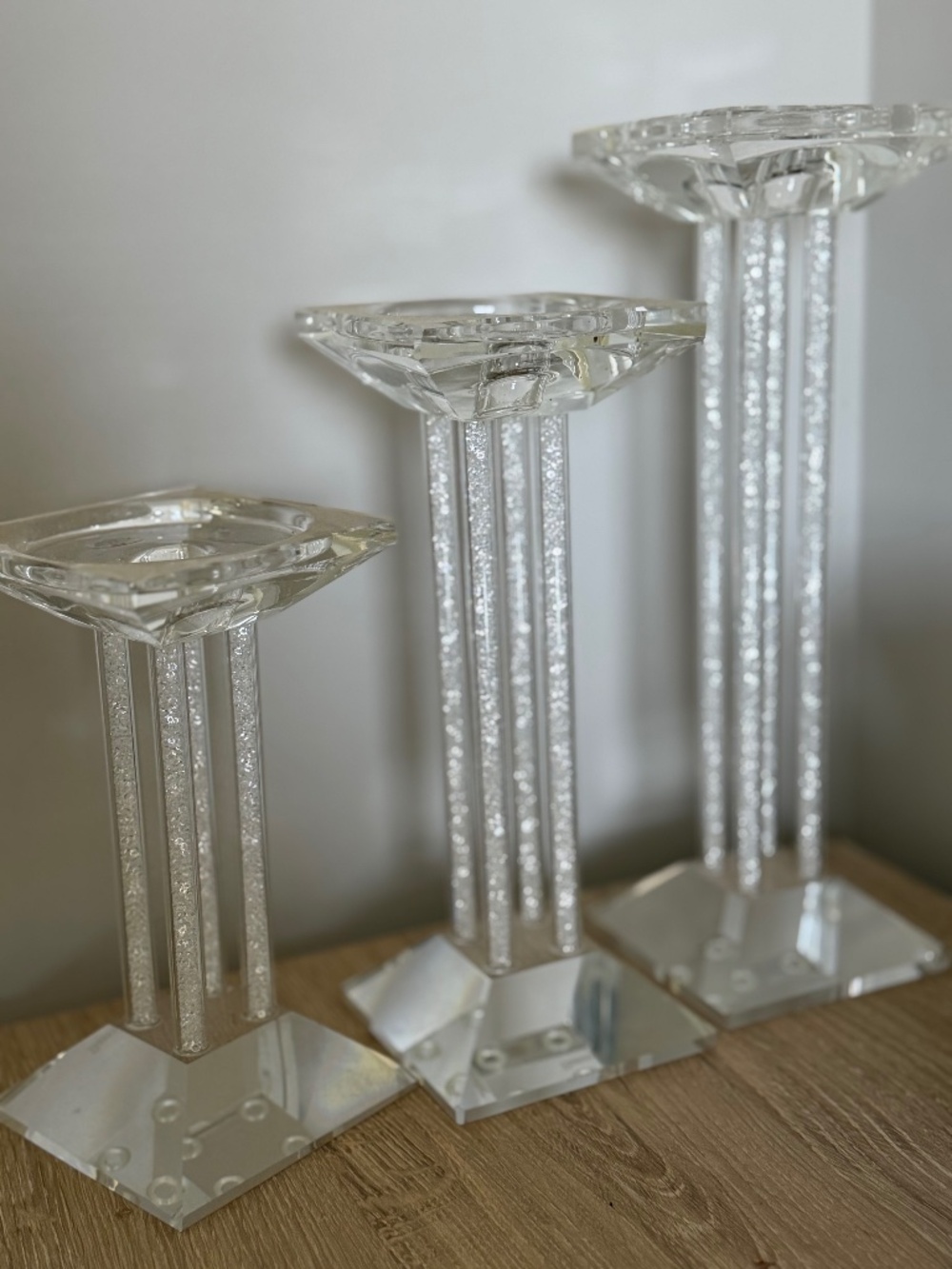 Shannon crystal glass candlesticks